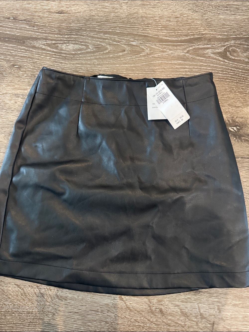 Abercrombie & Fitch Black Faux Leather Mini Skirt